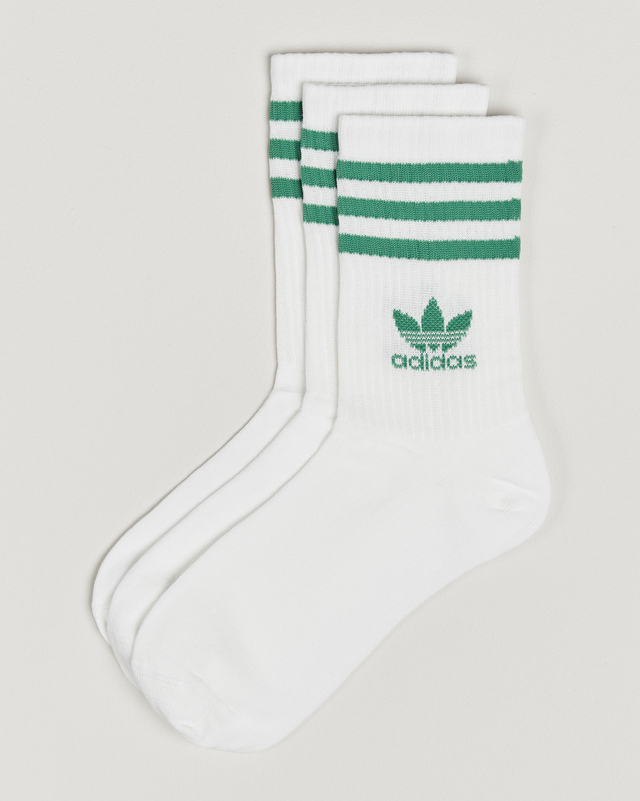 Herr | Underkläder | adidas Originals | 3-Pack Crew Sock White/Green