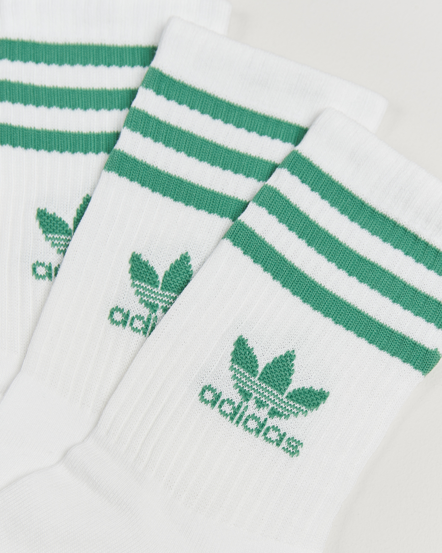 Herr | Underkläder | adidas Originals | 3-Pack Crew Sock White/Green