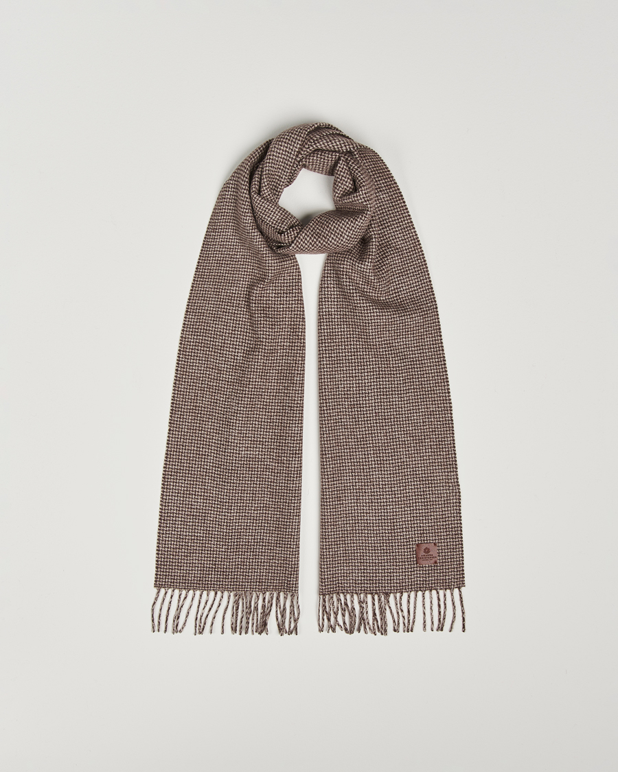 Herr | Amanda Christensen Merino Wool Dogtooth Scarf Beige Melange | Amanda Christensen | Merino Wool Dogtooth Scarf Beige Melange