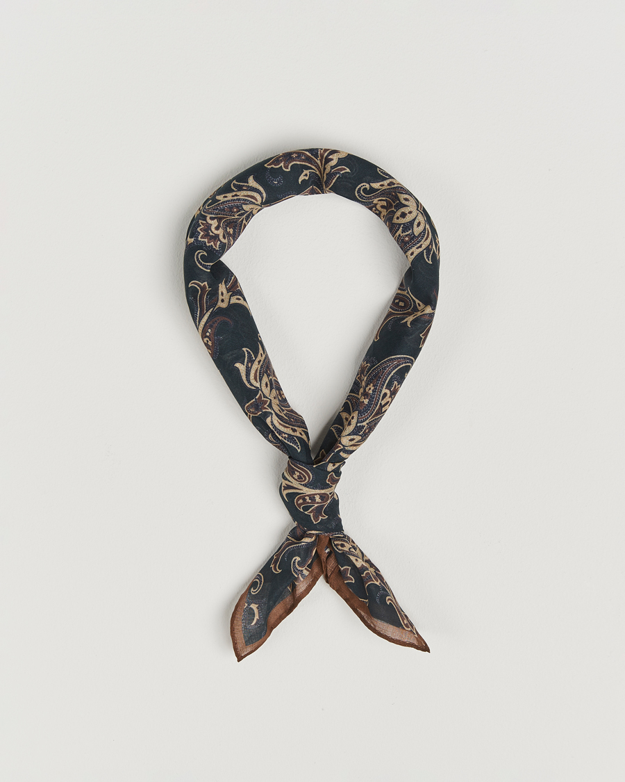 Herr | Amanda Christensen Cotton Voilé Printed Paisley Bandana Black | Amanda Christensen | Cotton Voilé Printed Paisley Bandana Black