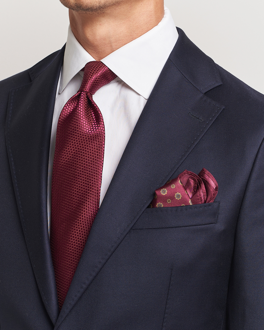 Herr | Amanda Christensen Box Set Silk 8 cm Tie And Pocket Square Bordeaux | Amanda Christensen | Box Set Silk 8 cm Tie And Pocket Square Bordeaux