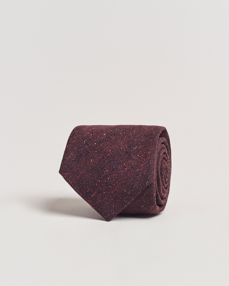 Herr | Amanda Christensen Wool Donegal 8cm Tie Wine | Amanda Christensen | Wool Donegal 8cm Tie Wine