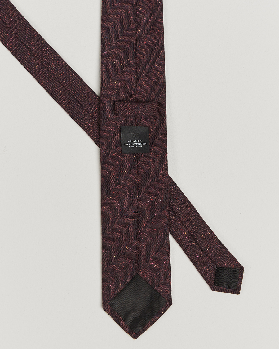 Herr | Amanda Christensen Wool Donegal 8cm Tie Wine | Amanda Christensen | Wool Donegal 8cm Tie Wine