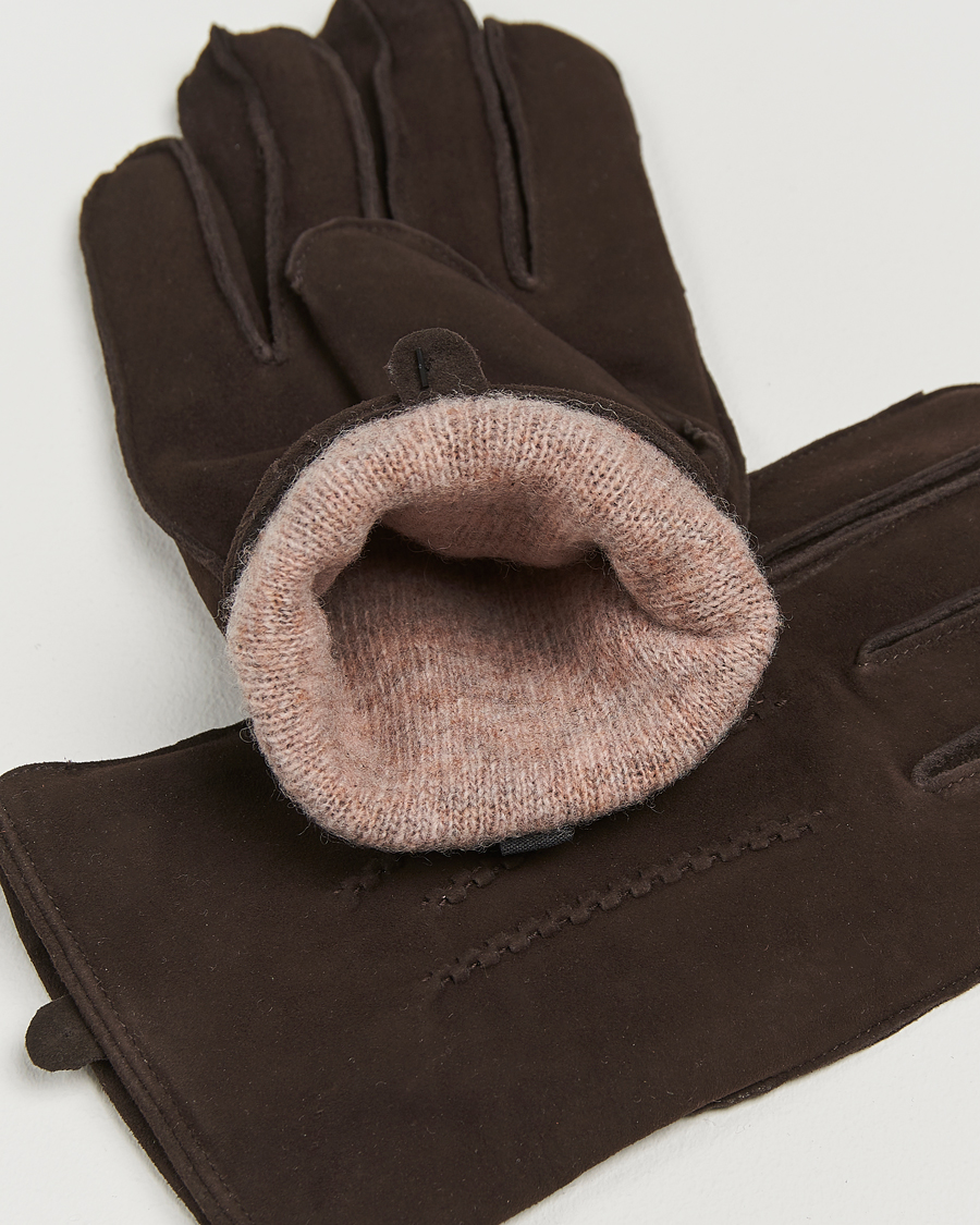 Herr | Amanda Christensen Lined Suede Gloves Brown | Amanda Christensen | Lined Suede Gloves Brown