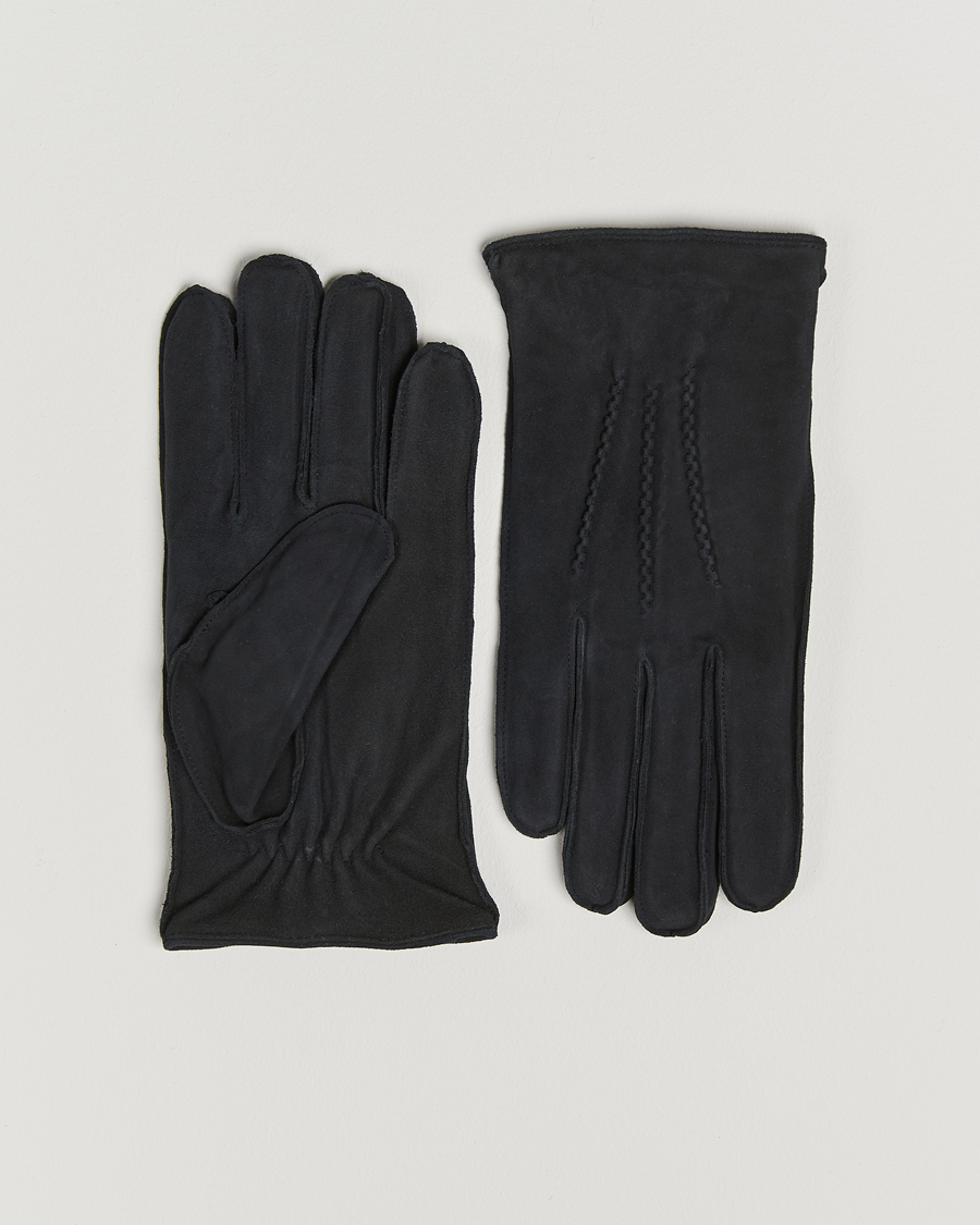 Herr | Amanda Christensen Lined Suede Gloves Black | Amanda Christensen | Lined Suede Gloves Black