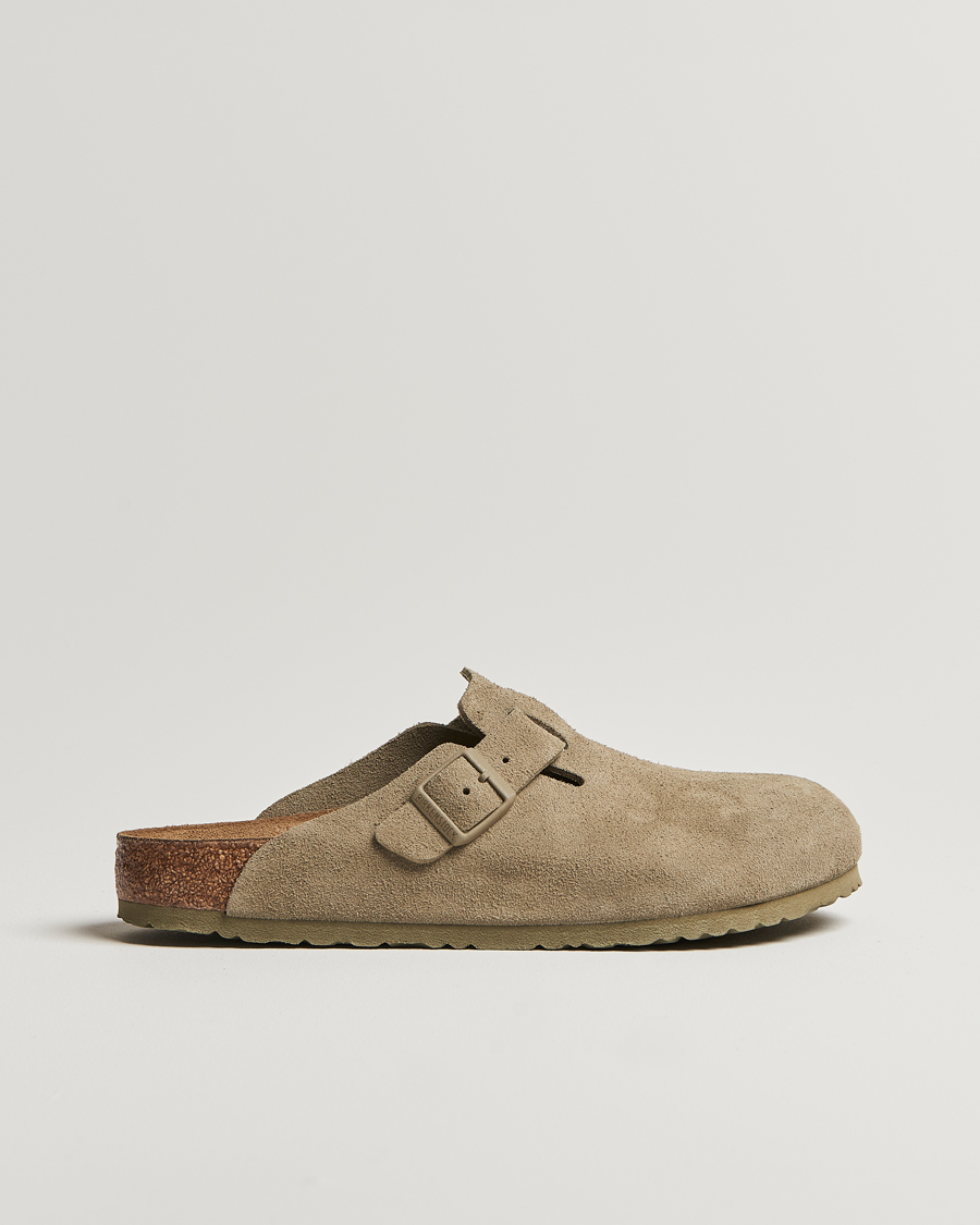 Herr | Sandaler & Tofflor | BIRKENSTOCK | Boston Classic Footbed Faded Khaki Suede