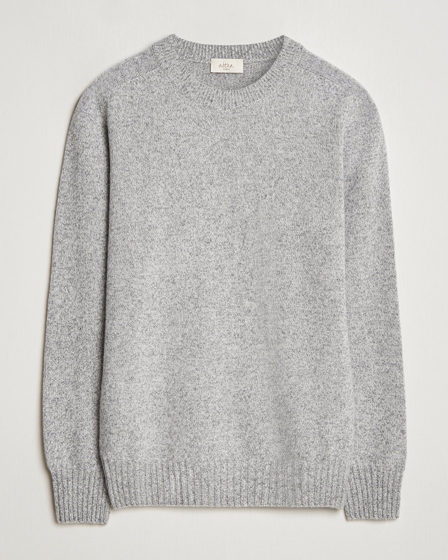 Herr | Tröjor | Altea | Wool/Cashmere Crew Neck Pullover Grey Melange