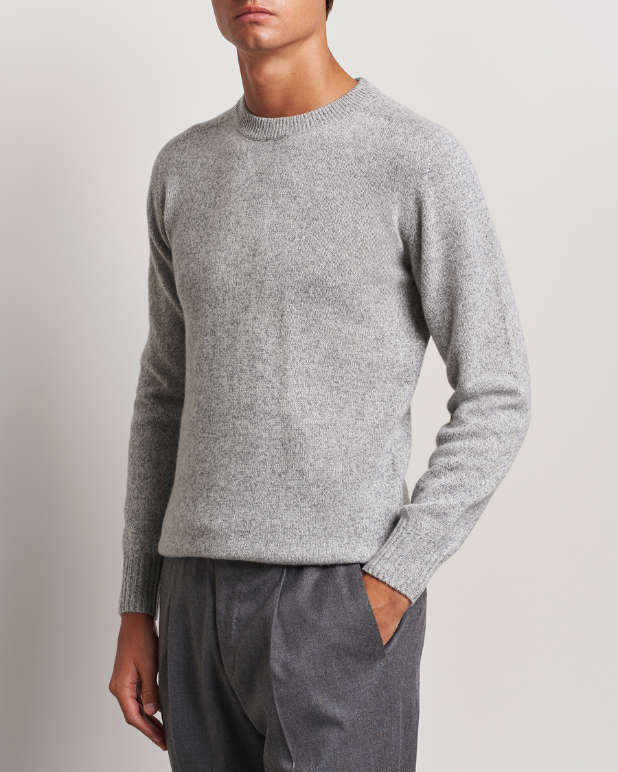Herr | Tröjor | Altea | Wool/Cashmere Crew Neck Pullover Grey Melange