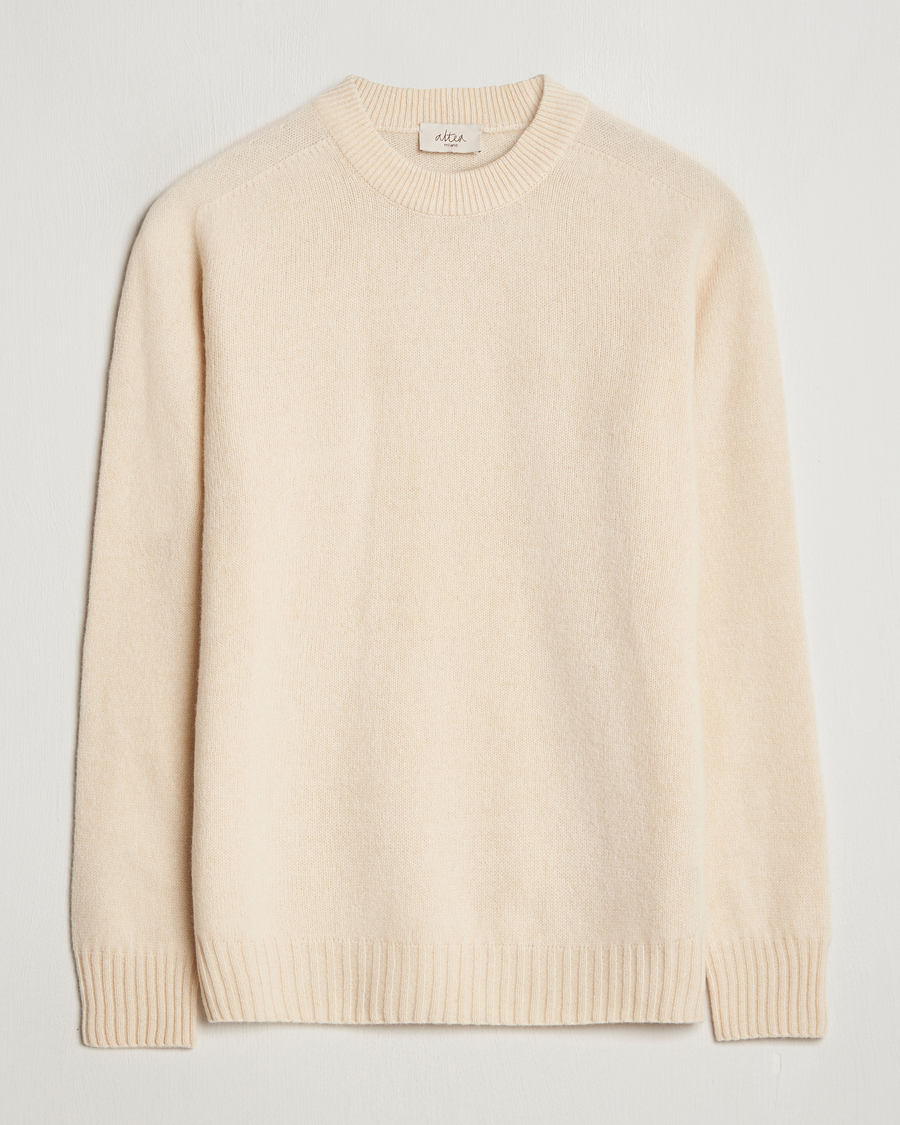 Herr | Tröjor | Altea | Wool/Cashmere Crew Neck Pullover Latte