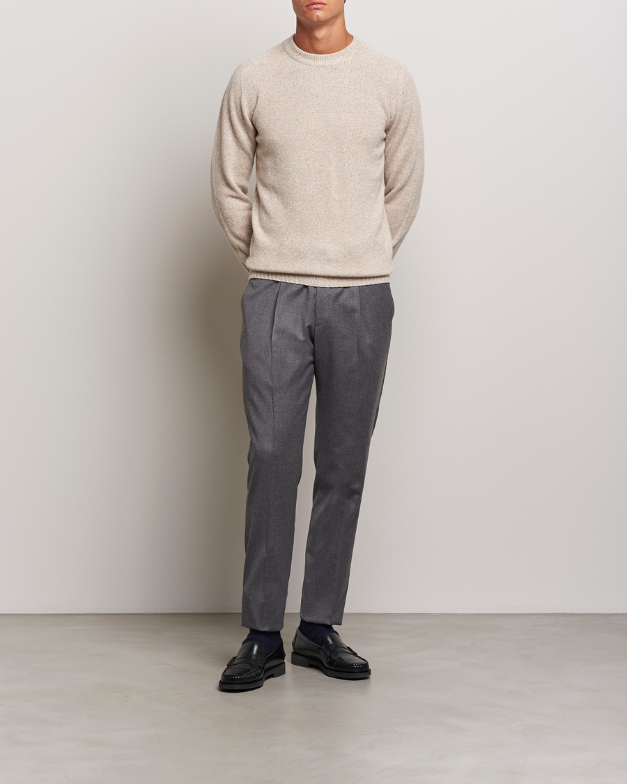 Herr | Tröjor | Altea | Wool/Cashmere Crew Neck Pullover Beige Melange