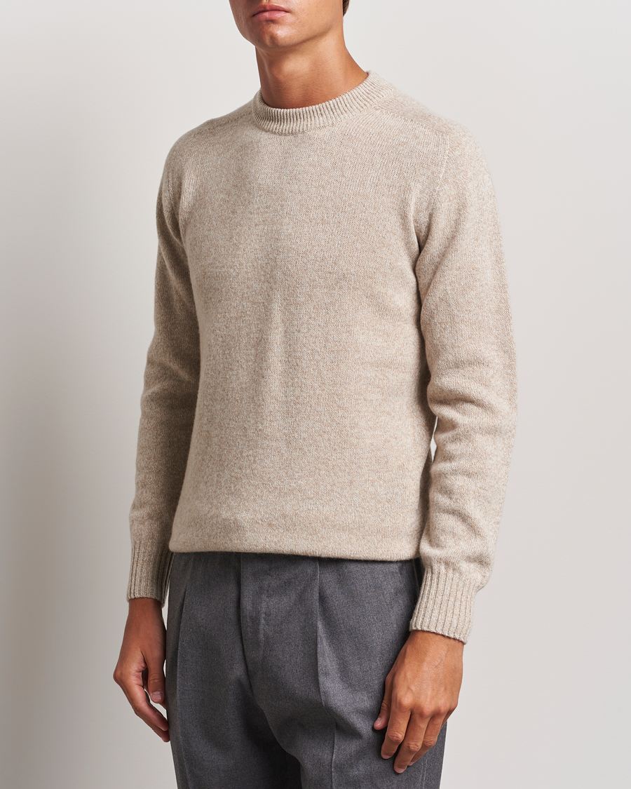 Herr | Tröjor | Altea | Wool/Cashmere Crew Neck Pullover Beige Melange