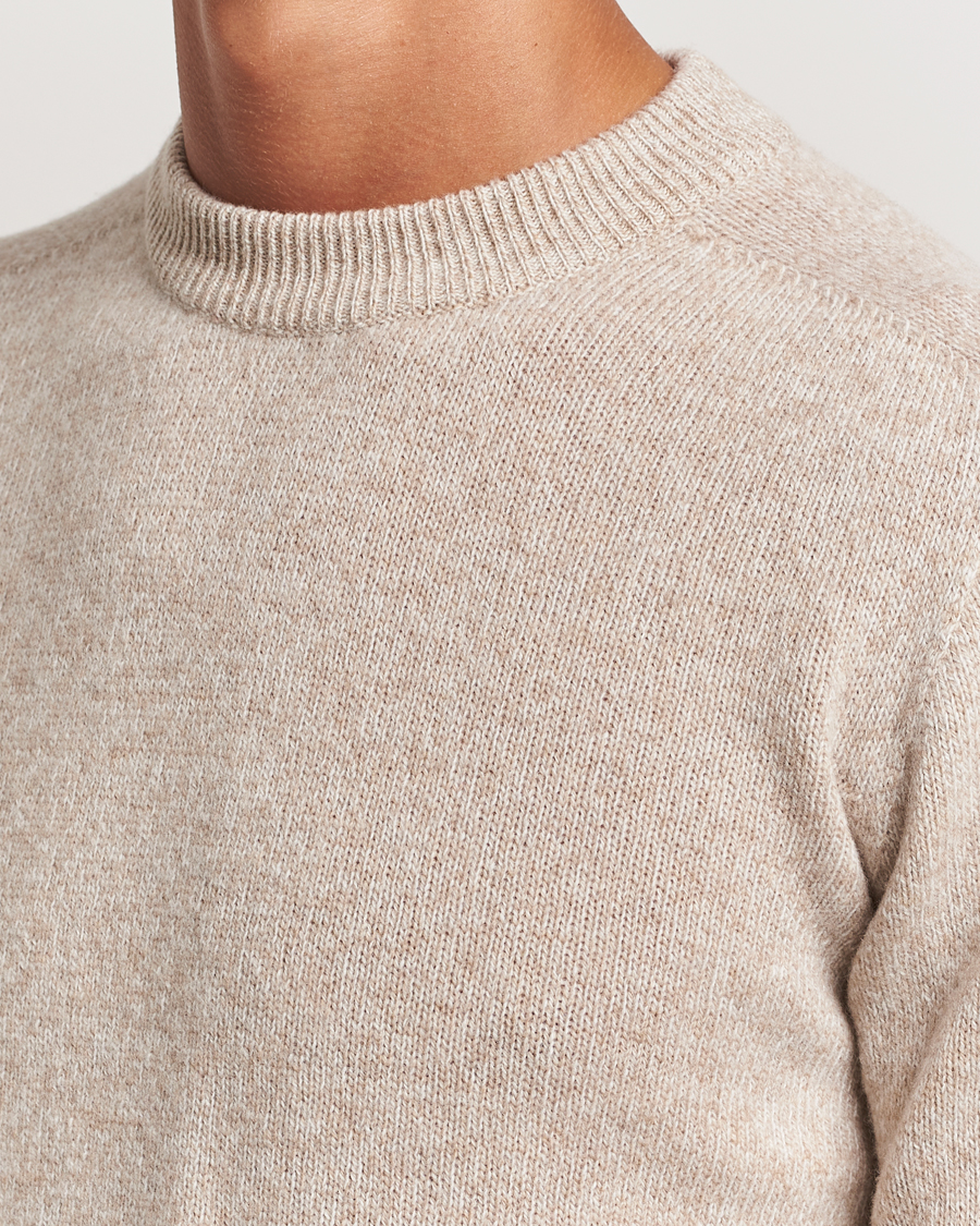 Herr | Tröjor | Altea | Wool/Cashmere Crew Neck Pullover Beige Melange