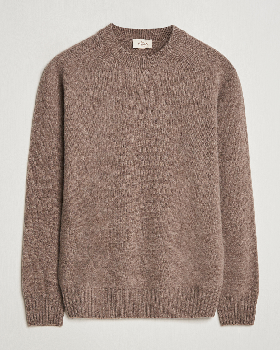 Herr | Tröjor | Altea | Wool/Cashmere Crew Neck Pullover Taupe