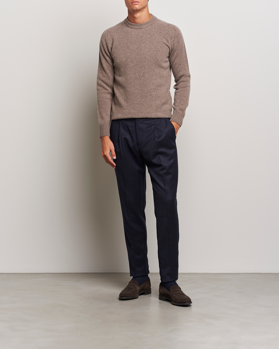 Herr | Tröjor | Altea | Wool/Cashmere Crew Neck Pullover Taupe