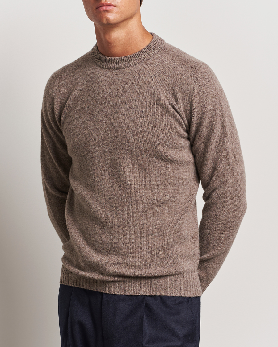 Herr | Tröjor | Altea | Wool/Cashmere Crew Neck Pullover Taupe