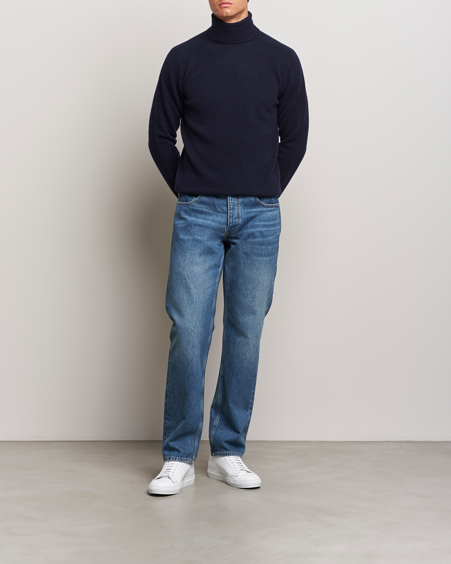 Herr | Tröjor | Altea | Wool/Cashmere Rollneck Navy