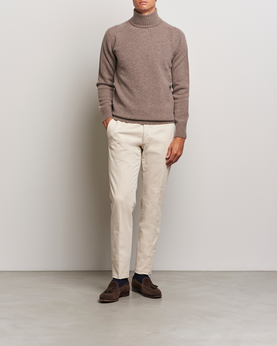 Herr | Tröjor | Altea | Wool/Cashmere Rollneck Taupe