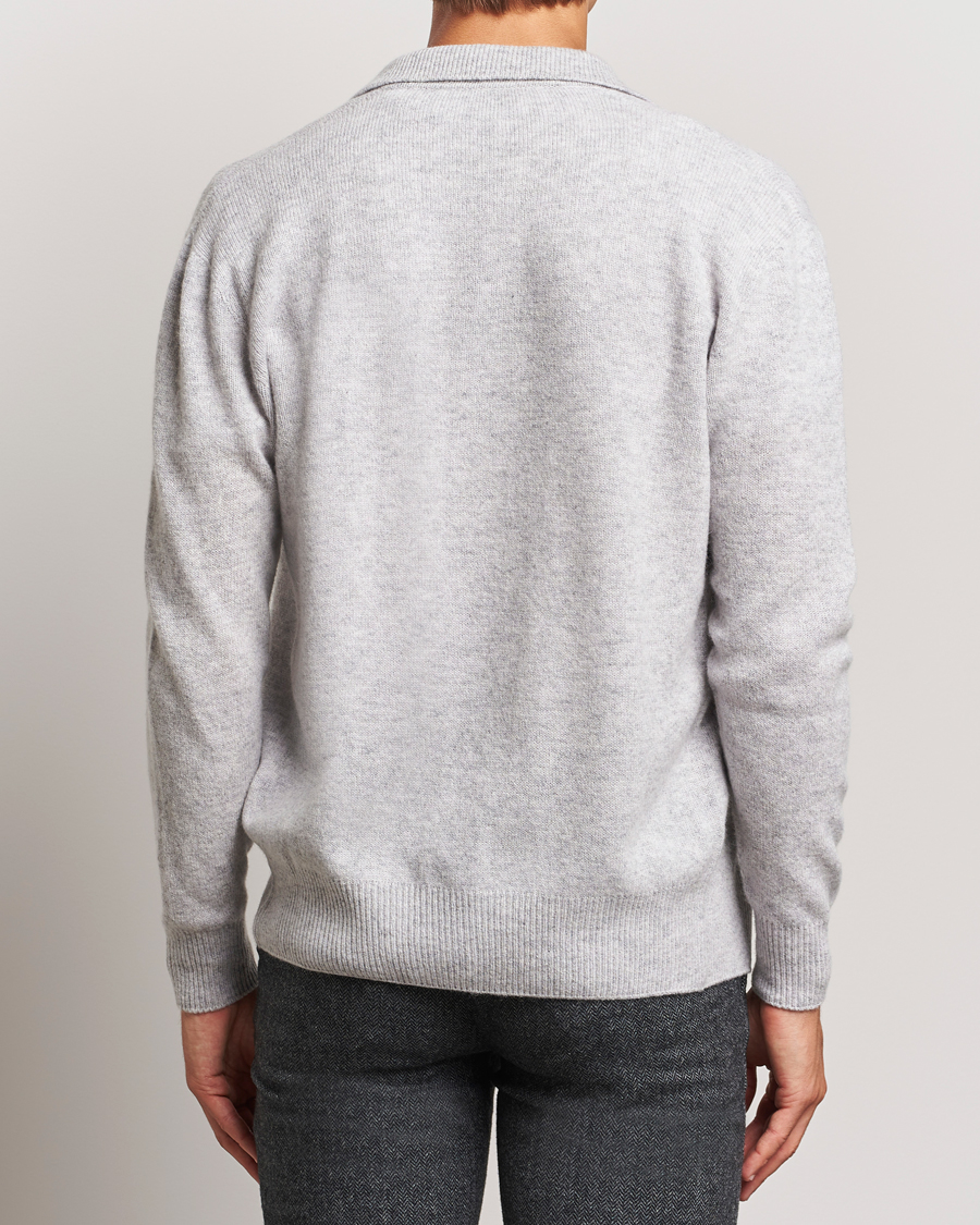 Herr | Tröjor | Altea | Shetland Collared Cardigan Light Grey
