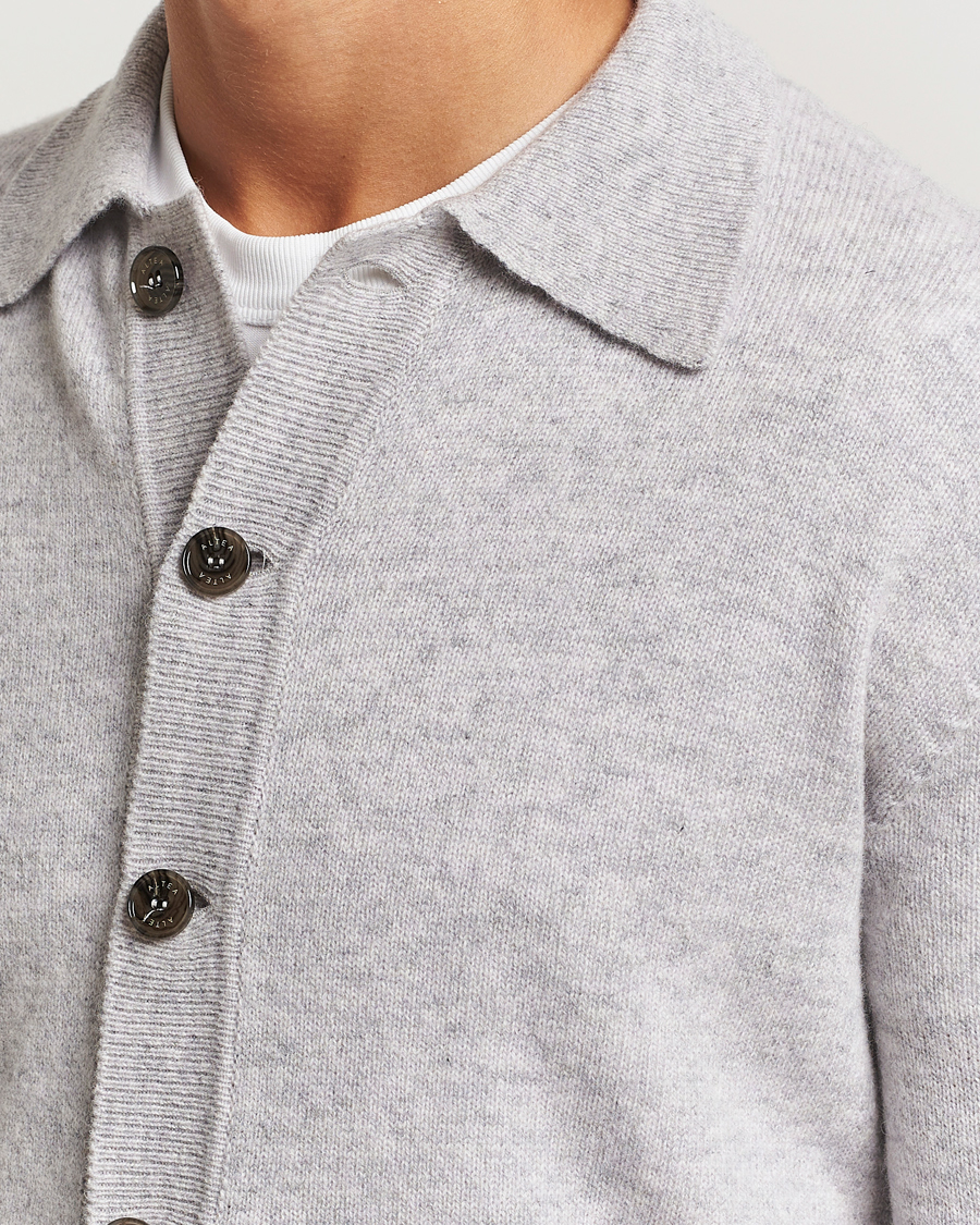 Herr | Tröjor | Altea | Shetland Collared Cardigan Light Grey