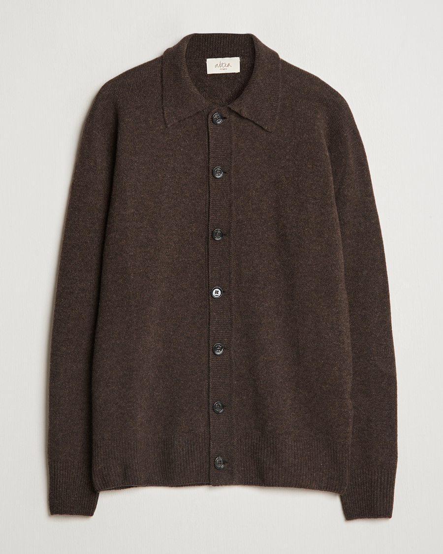 Herr | Tröjor | Altea | Shetland Collared Cardigan Brown