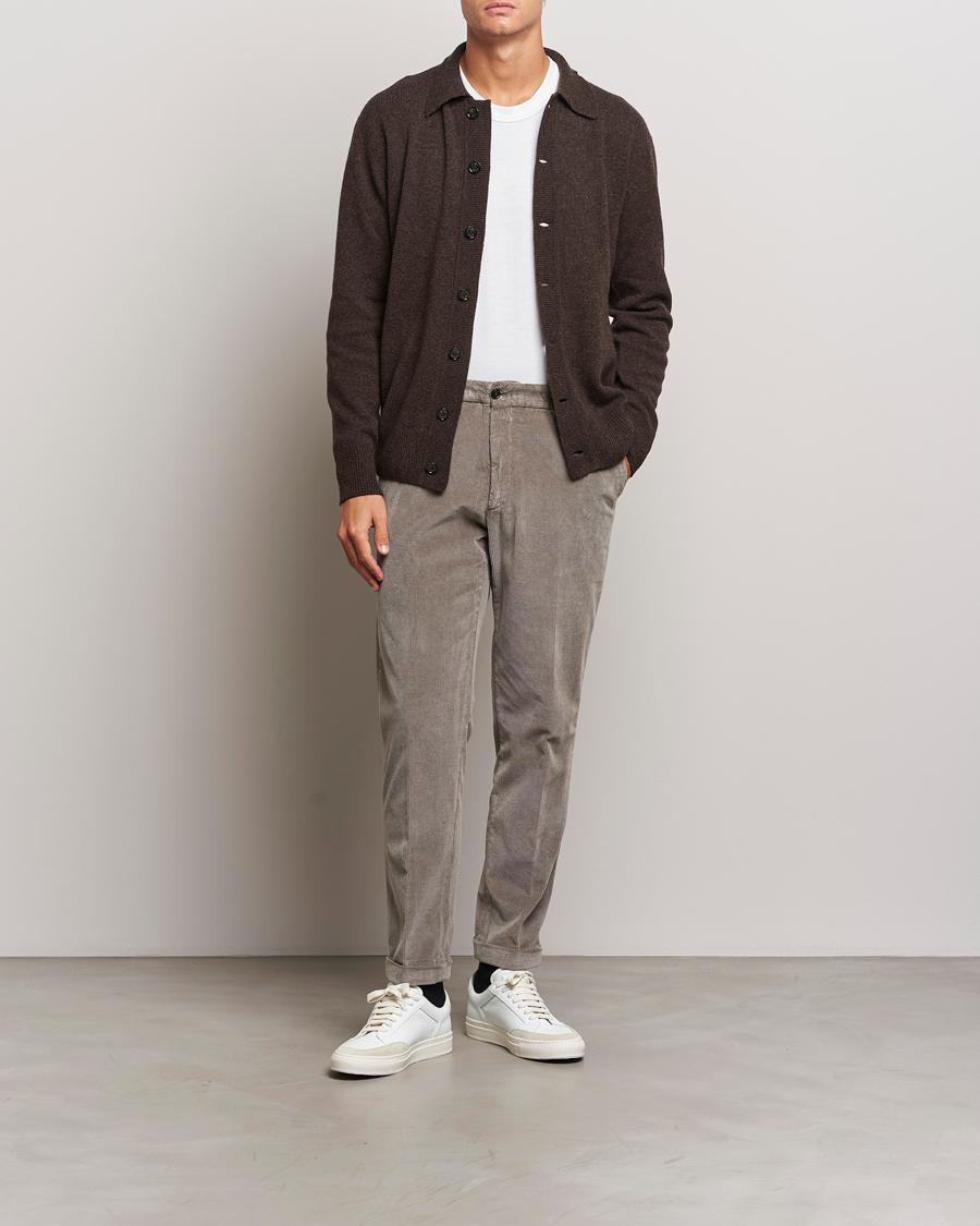 Herr | Tröjor | Altea | Shetland Collared Cardigan Brown