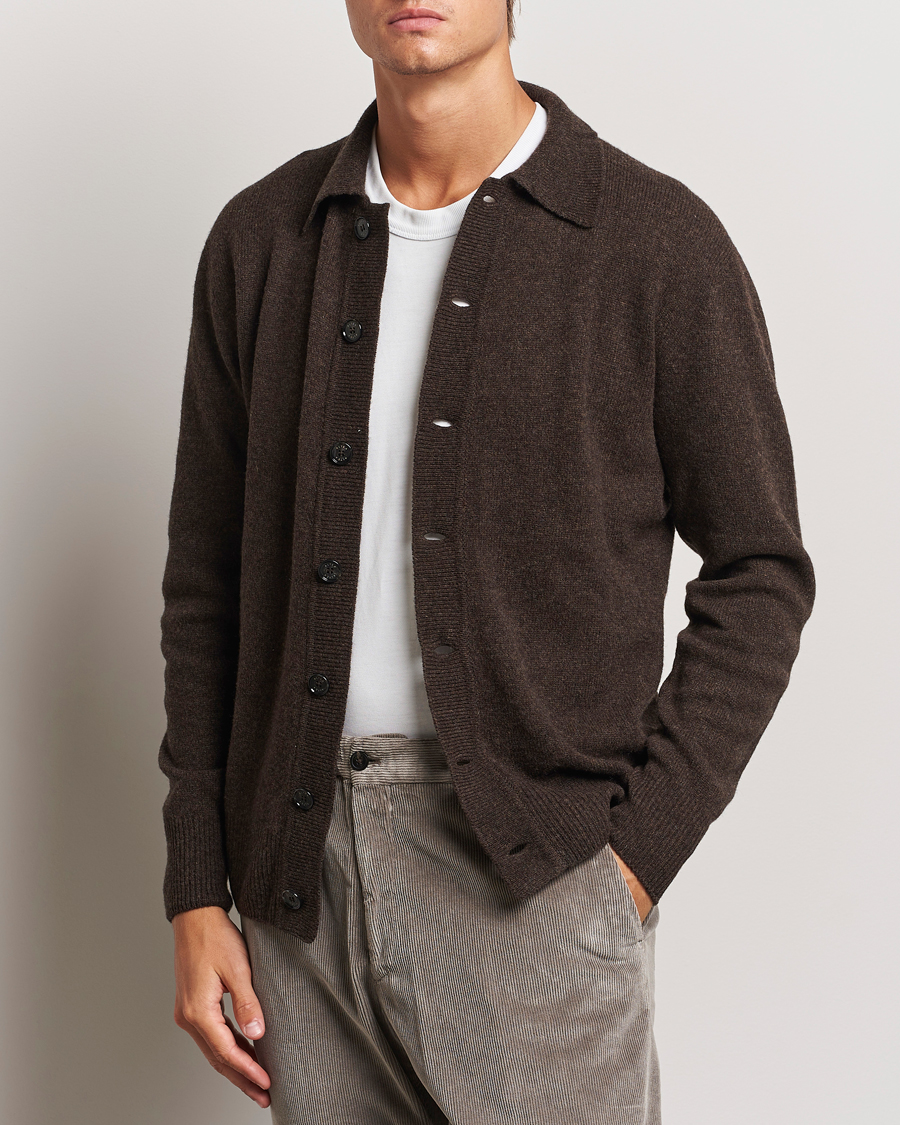 Herr | Tröjor | Altea | Shetland Collared Cardigan Brown