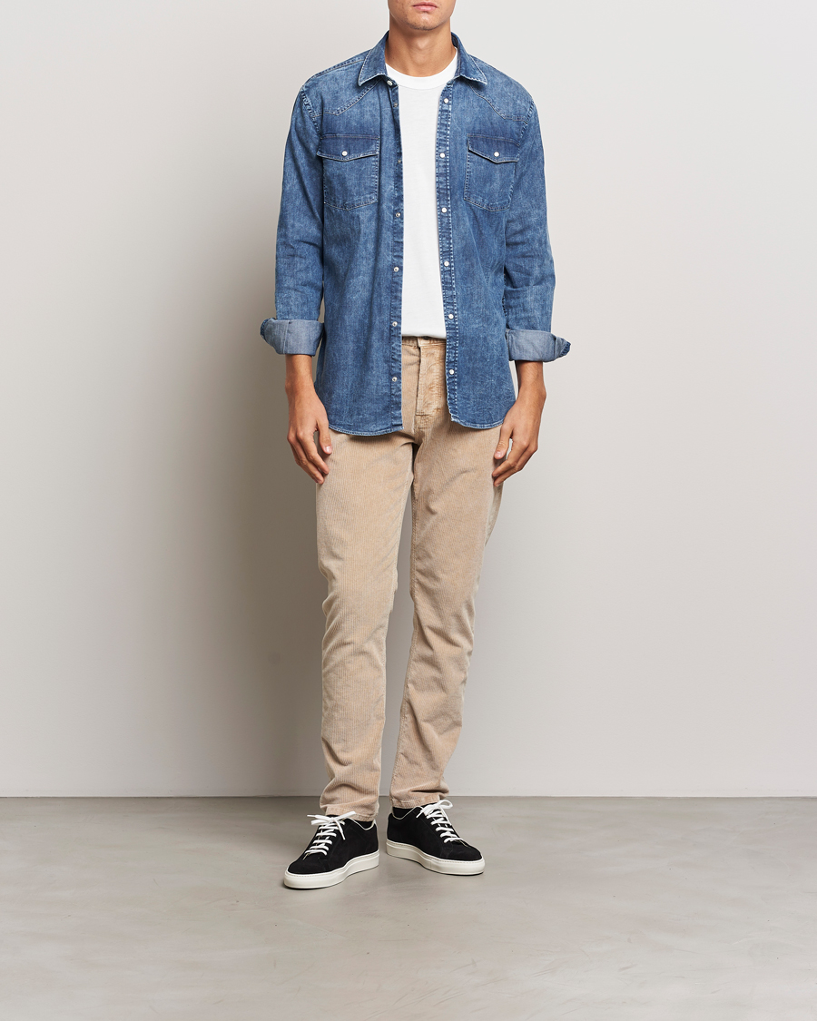 Herr | Byxor | Dondup | Icon Corduroy Trousers Light Beige
