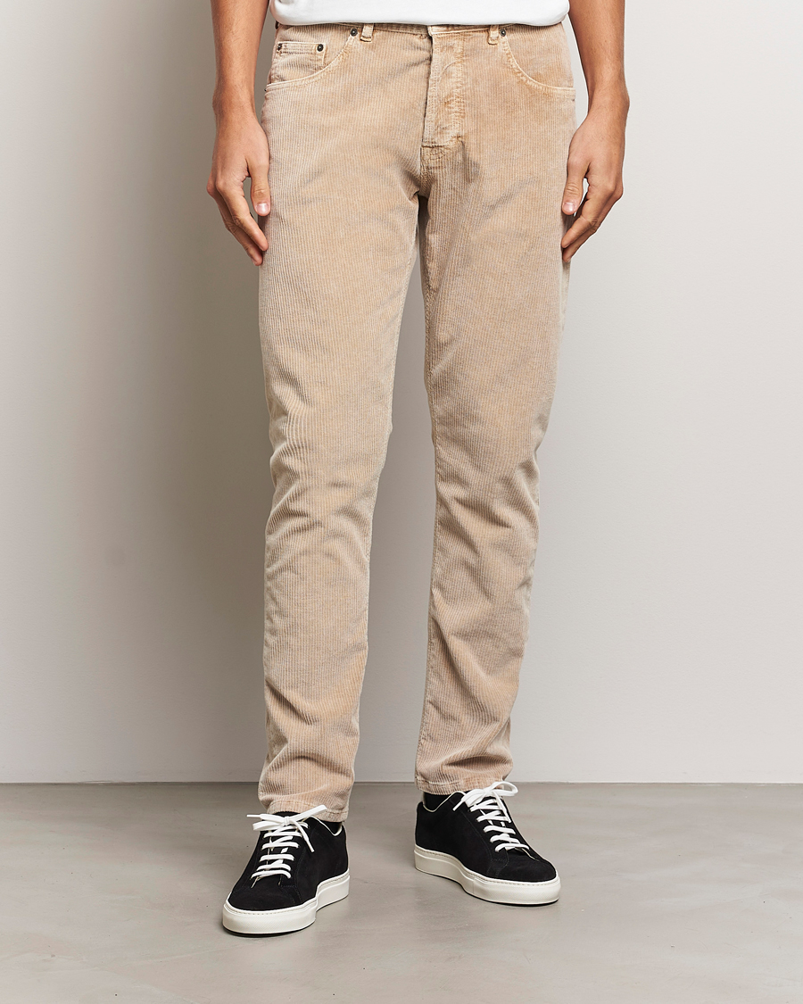 Herr | Byxor | Dondup | Icon Corduroy Trousers Light Beige