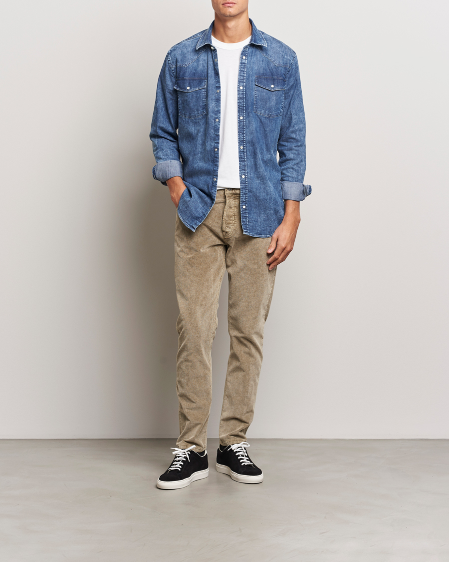 Herr | Byxor | Dondup | Icon Corduroy Trousers Khaki