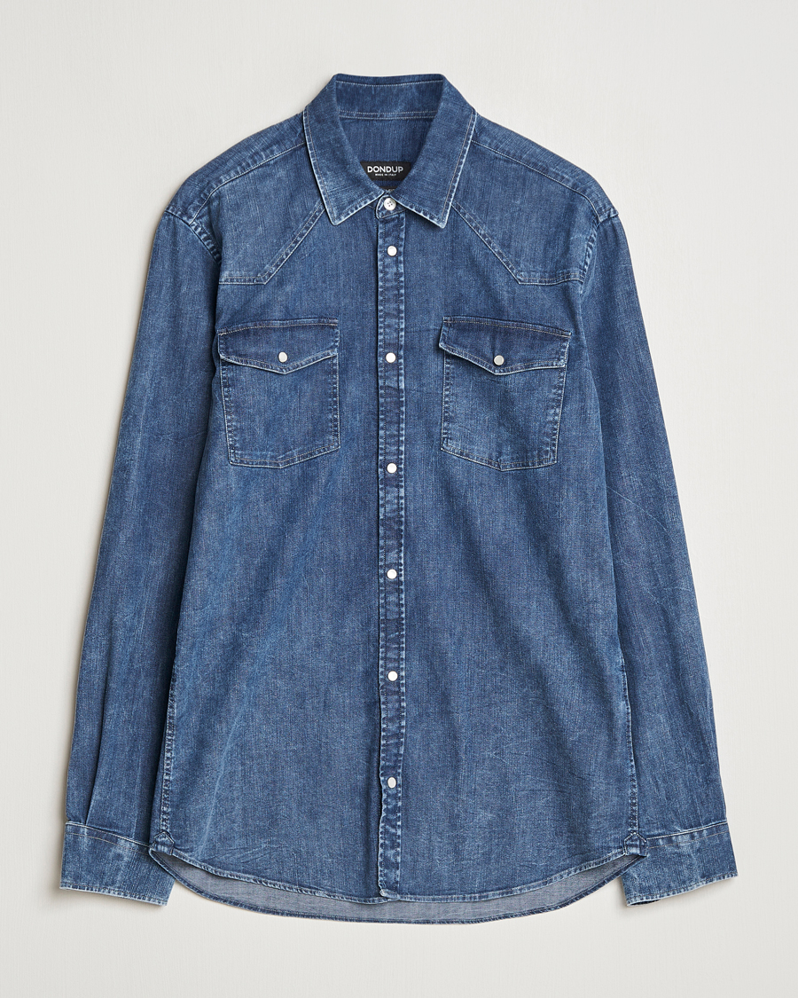 Herr | Skjortor | Dondup | Slim Fit Denim Shirt Medium Blue