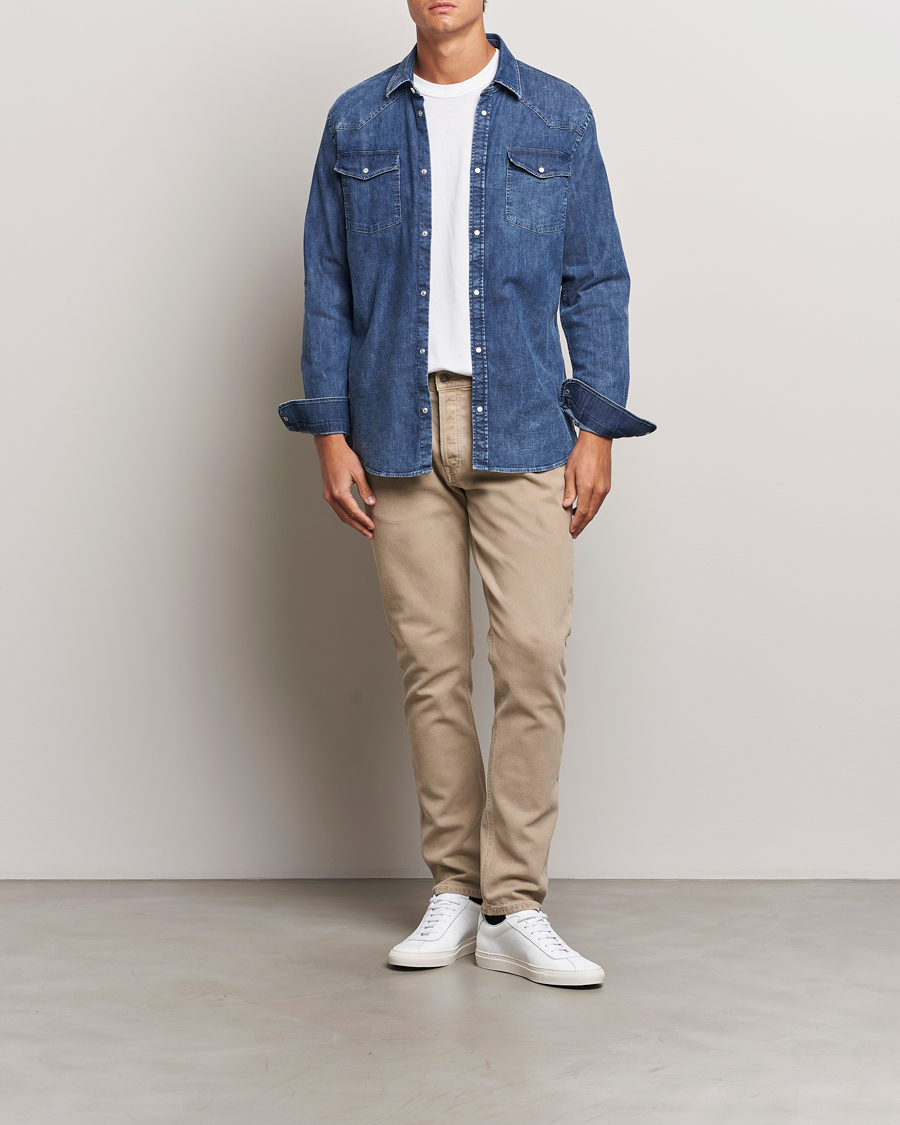 Herr | Skjortor | Dondup | Slim Fit Denim Shirt Medium Blue