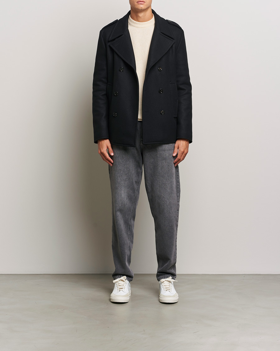 Herr | Jackor | Dondup | Wool Peacoat Black