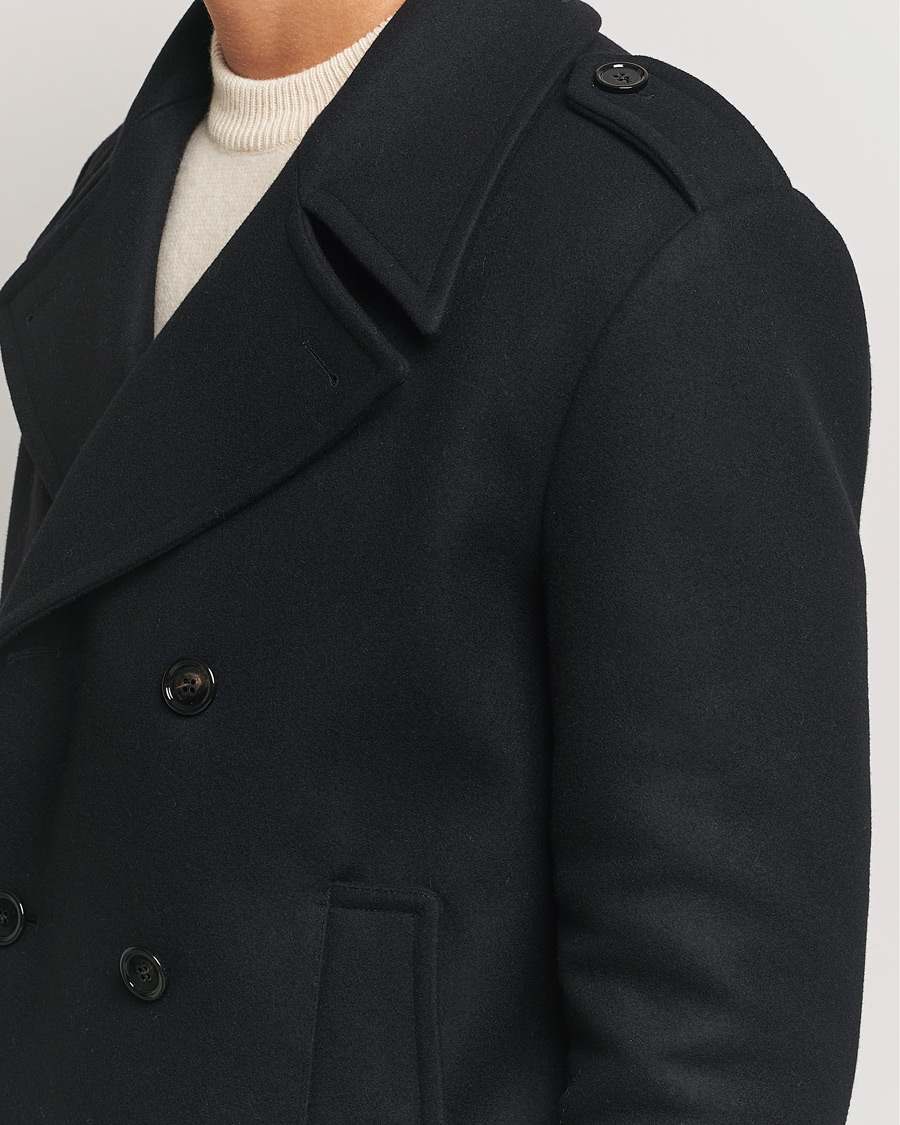 Herr | Jackor | Dondup | Wool Peacoat Black