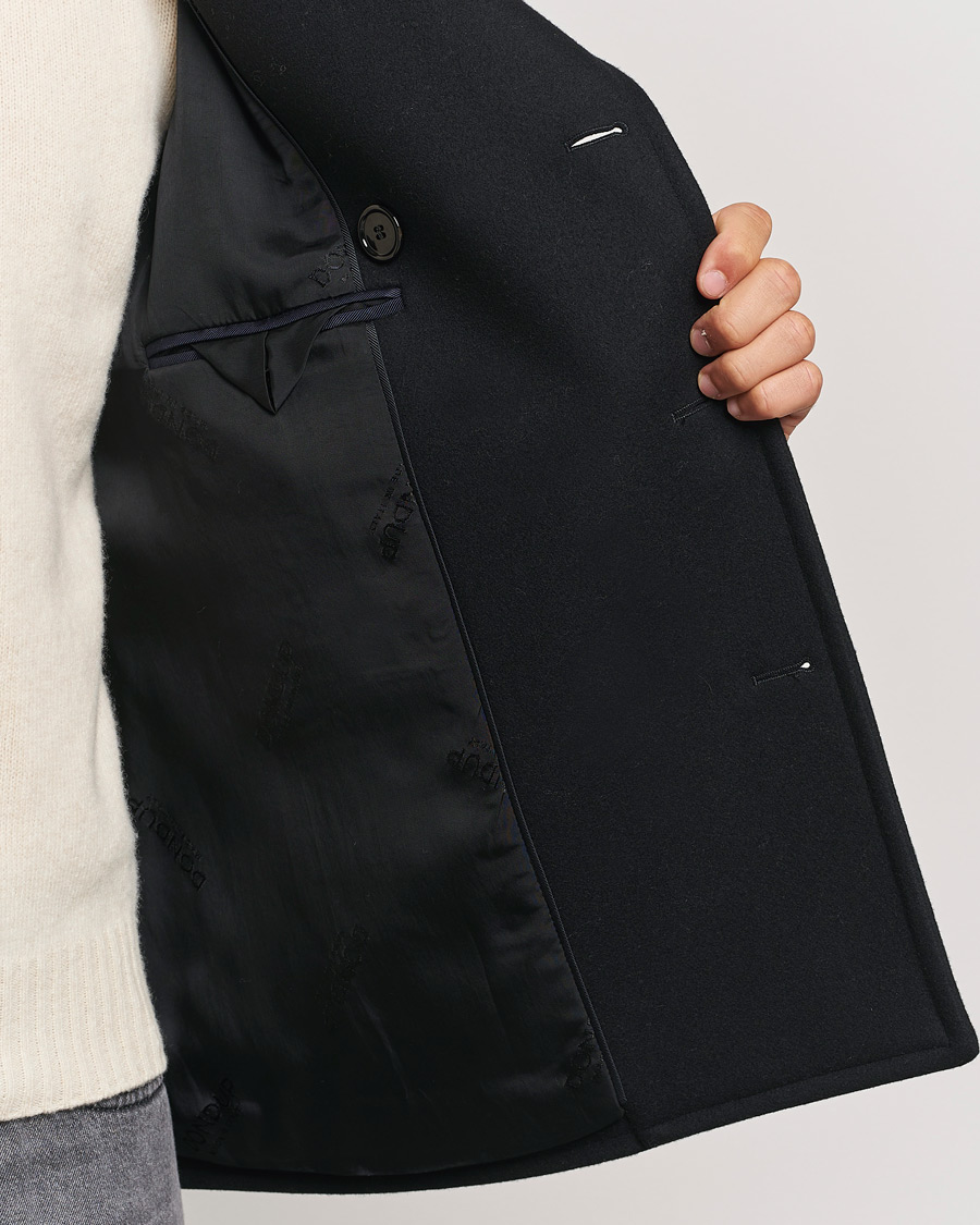 Herr | Jackor | Dondup | Wool Peacoat Black