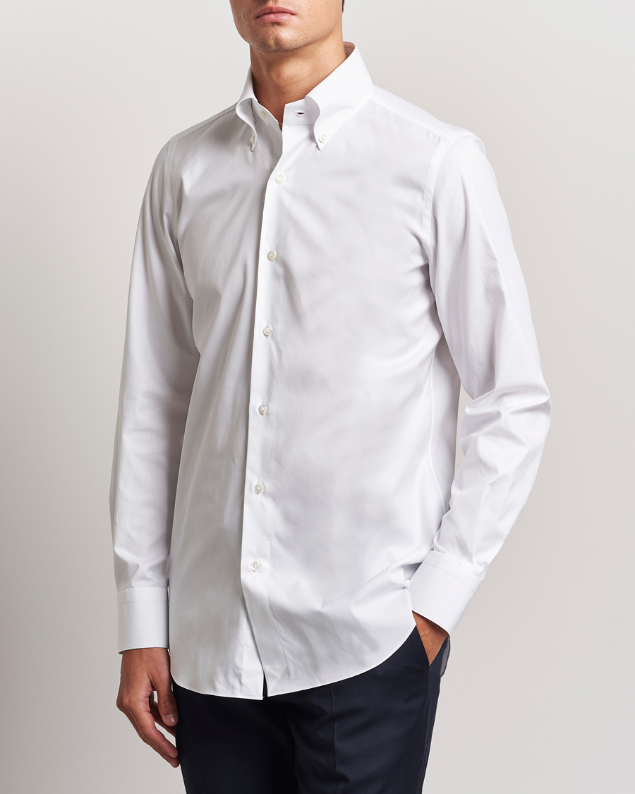 Herr | Skjortor | Finamore Napoli | Milano Slim Oxford Button Down Shirt White