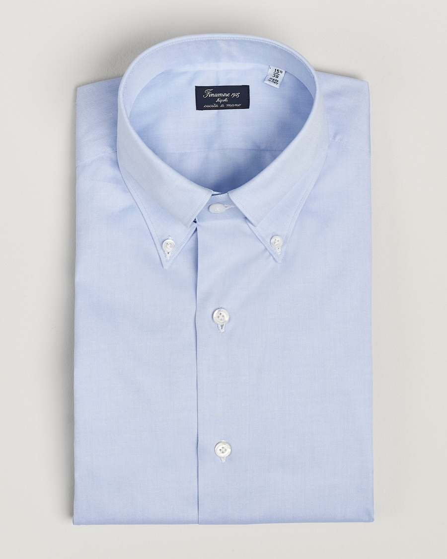 Herr | Skjortor | Finamore Napoli | Milano Slim Oxford Button Down Shirt Light Blue