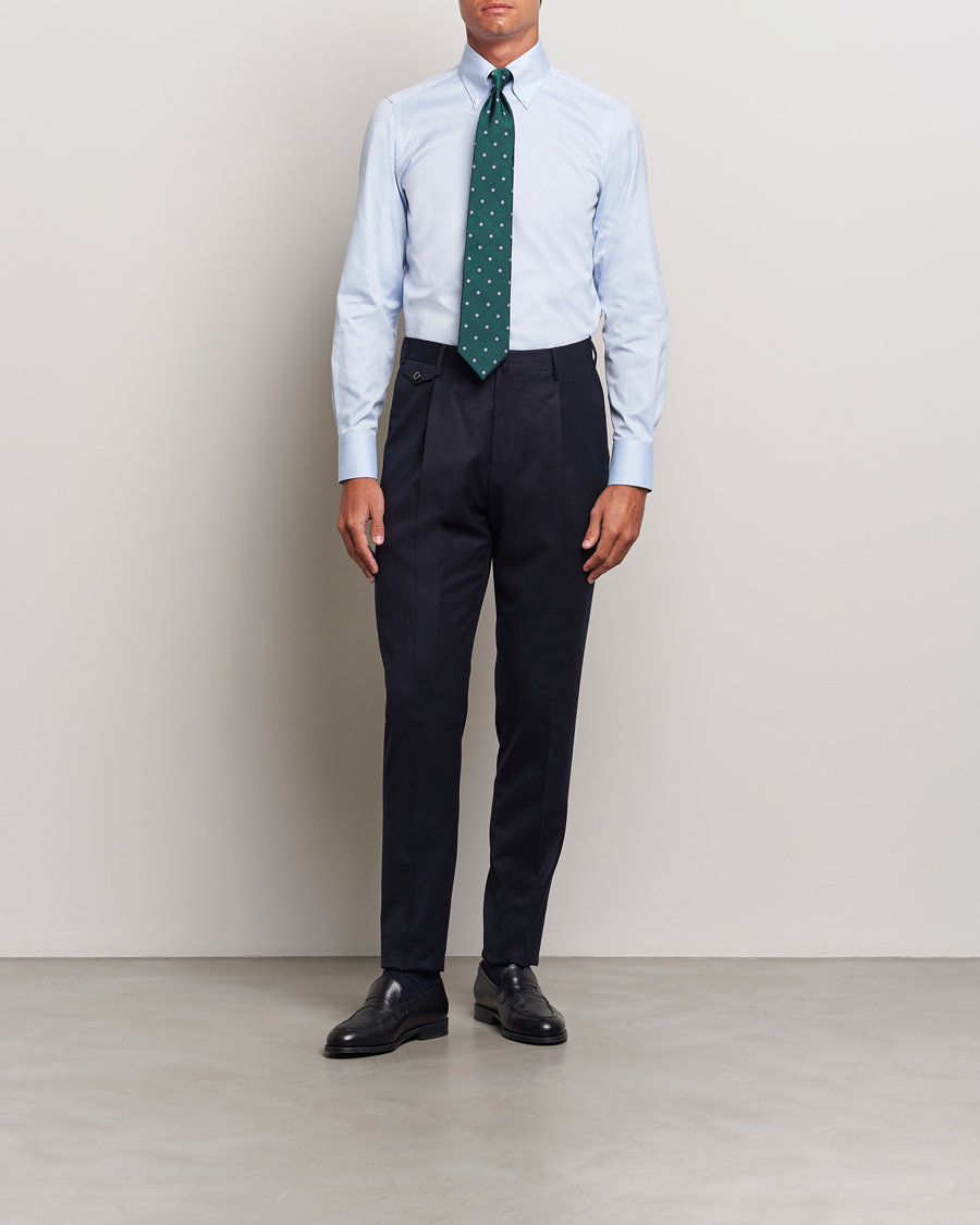 Herr | Skjortor | Finamore Napoli | Milano Slim Oxford Button Down Shirt Light Blue