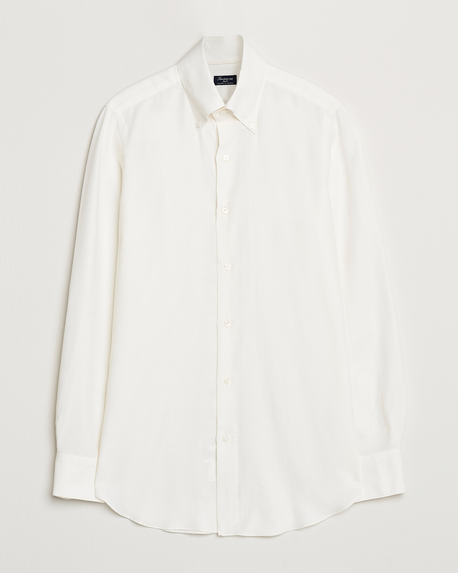 Herr | Skjortor | Finamore Napoli | Milano Slim Cashmere BD Shirt White