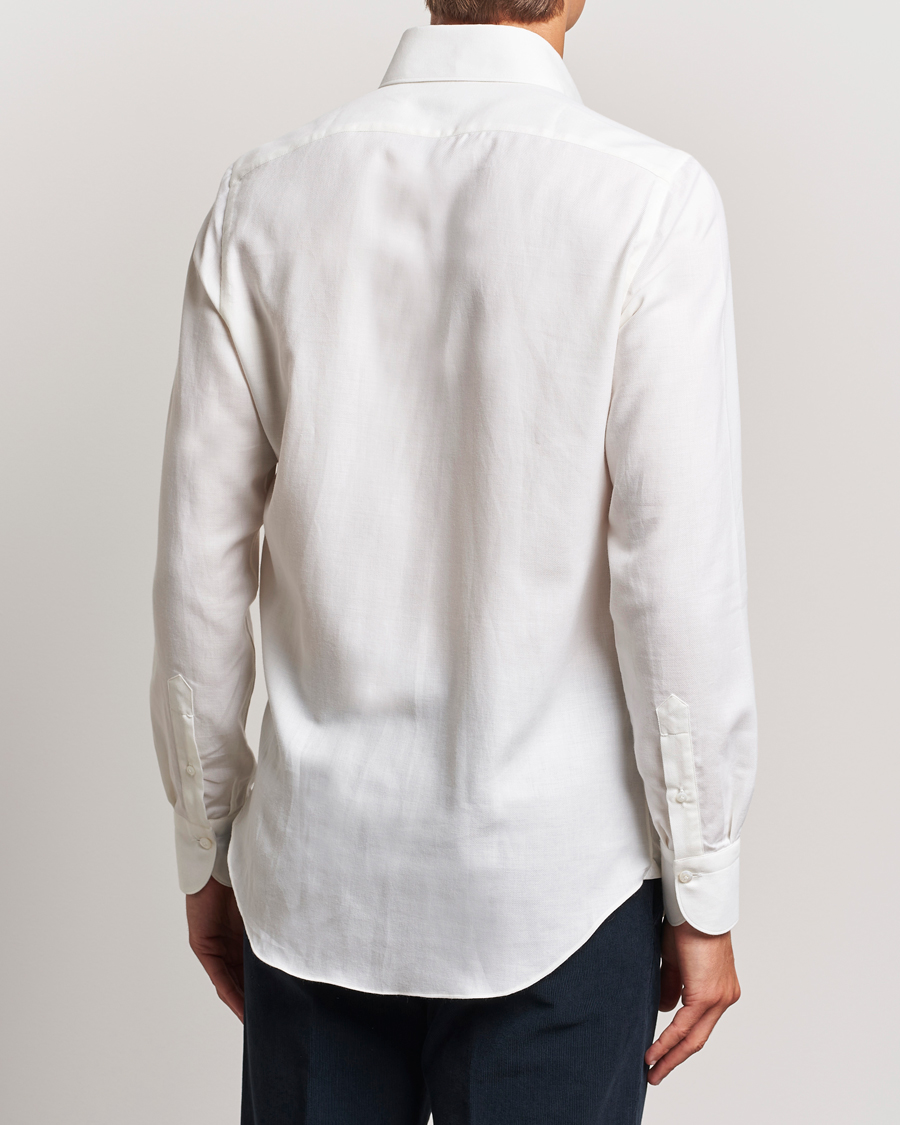 Herr | Skjortor | Finamore Napoli | Milano Slim Cashmere BD Shirt White