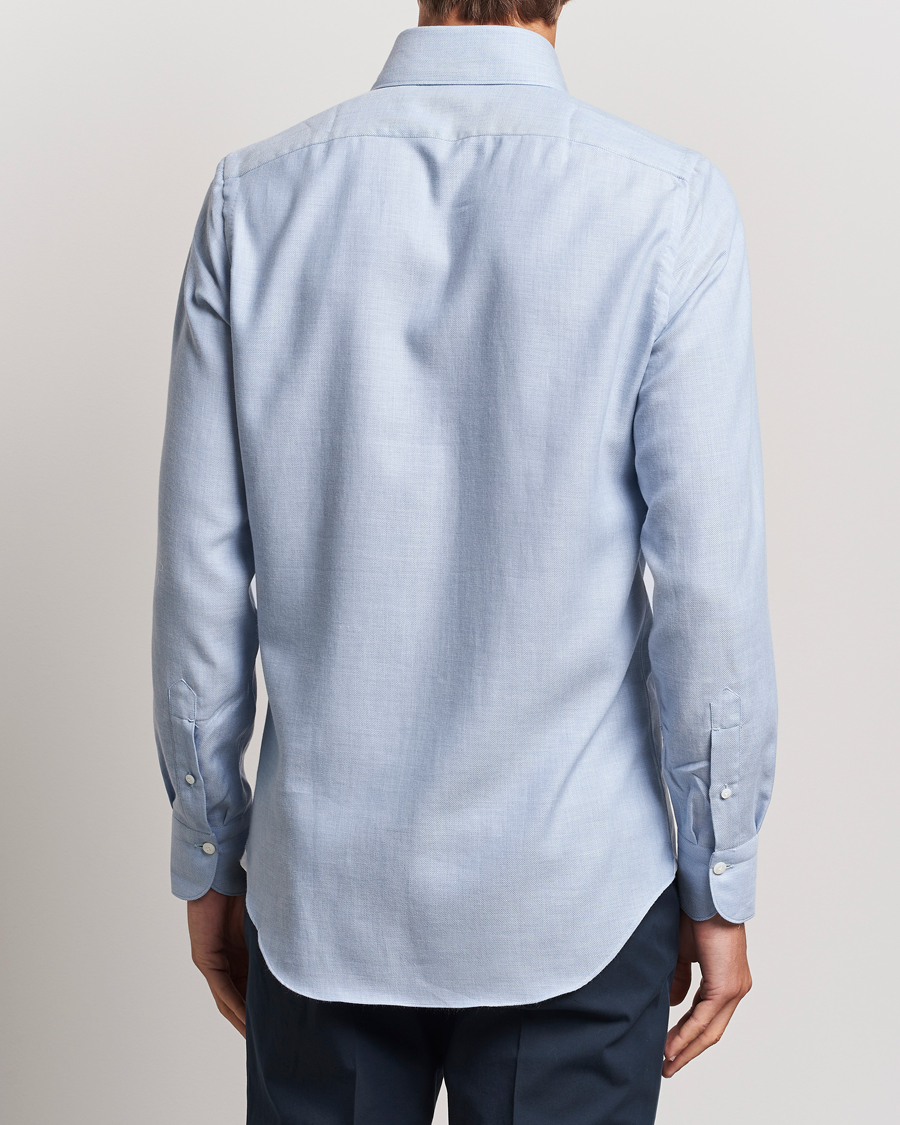 Herr | Skjortor | Finamore Napoli | Milano Slim Cashmere BD Shirt Light Blue