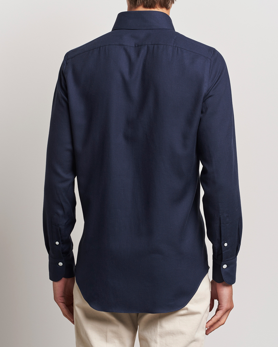 Herr | Skjortor | Finamore Napoli | Milano Slim Cashmere BD Shirt Navy