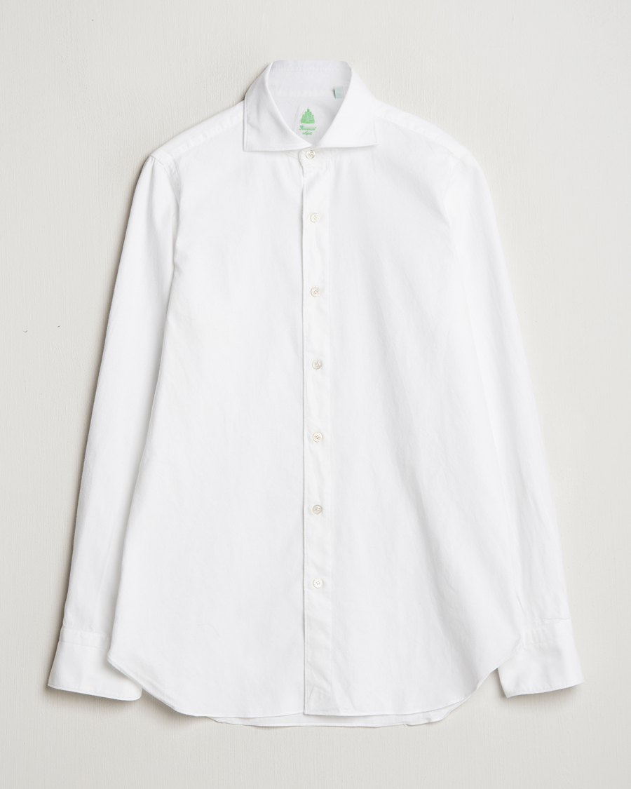 Herr | Skjortor | Finamore Napoli | Gaeta Flannel Shirt White