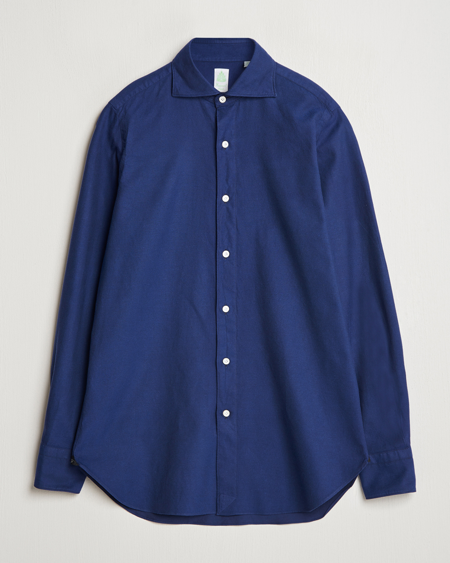 Herr | Skjortor | Finamore Napoli | Gaeta Flannel Shirt Navy