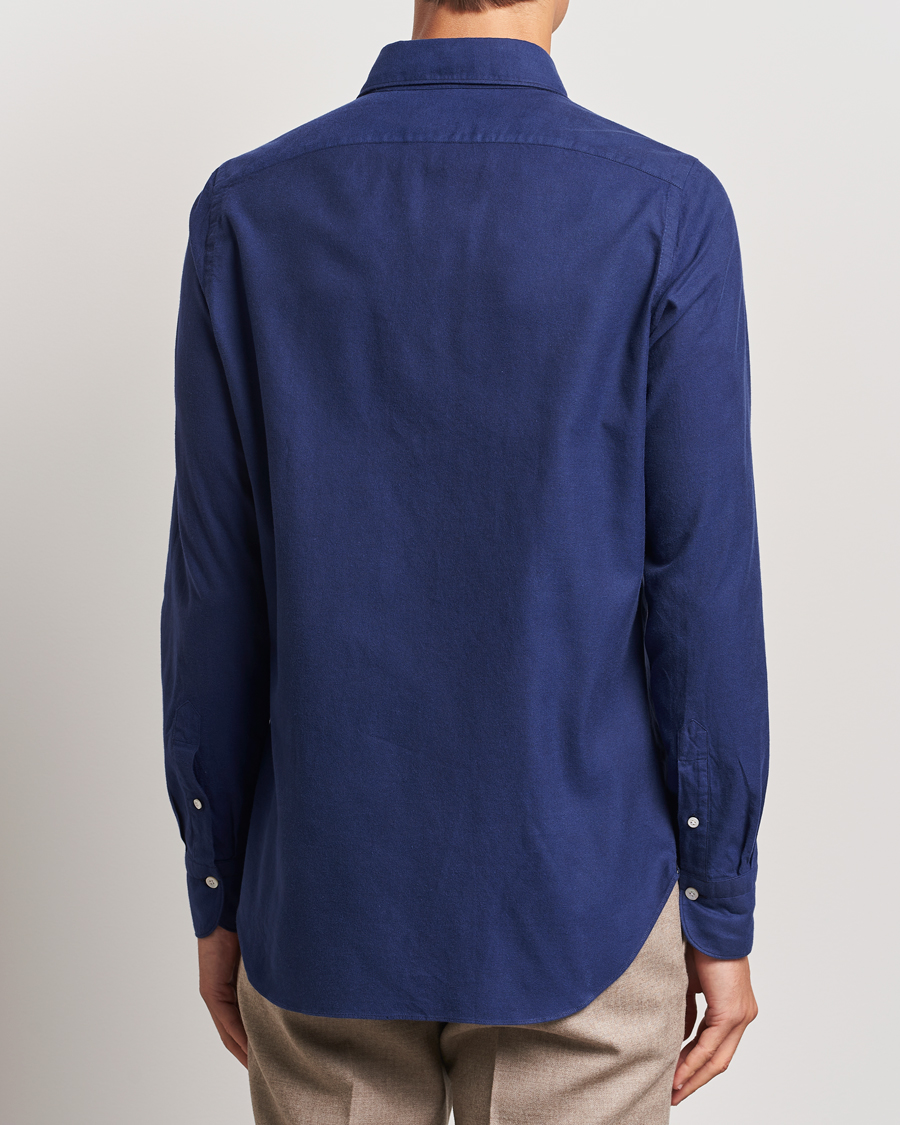 Herr | Skjortor | Finamore Napoli | Gaeta Flannel Shirt Navy