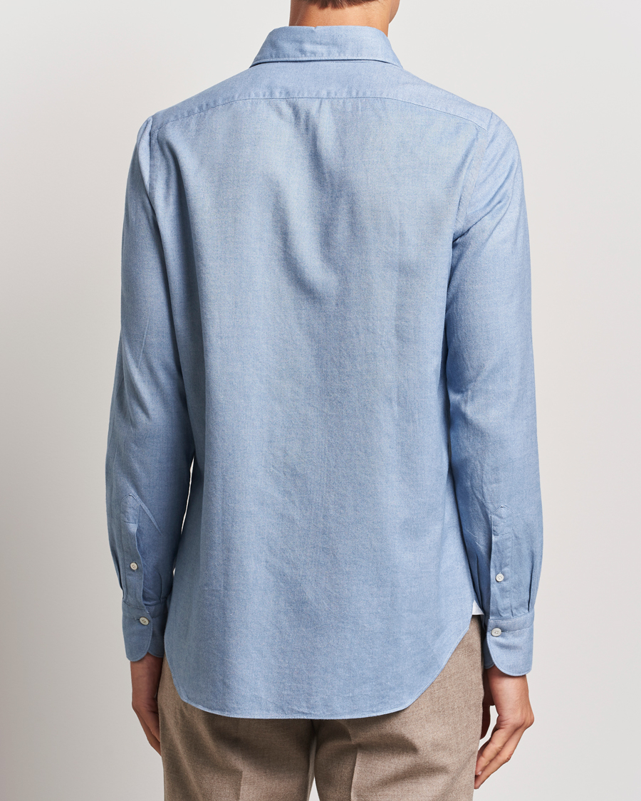 Herr | Skjortor | Finamore Napoli | Gaeta Flannel Shirt Light Blue