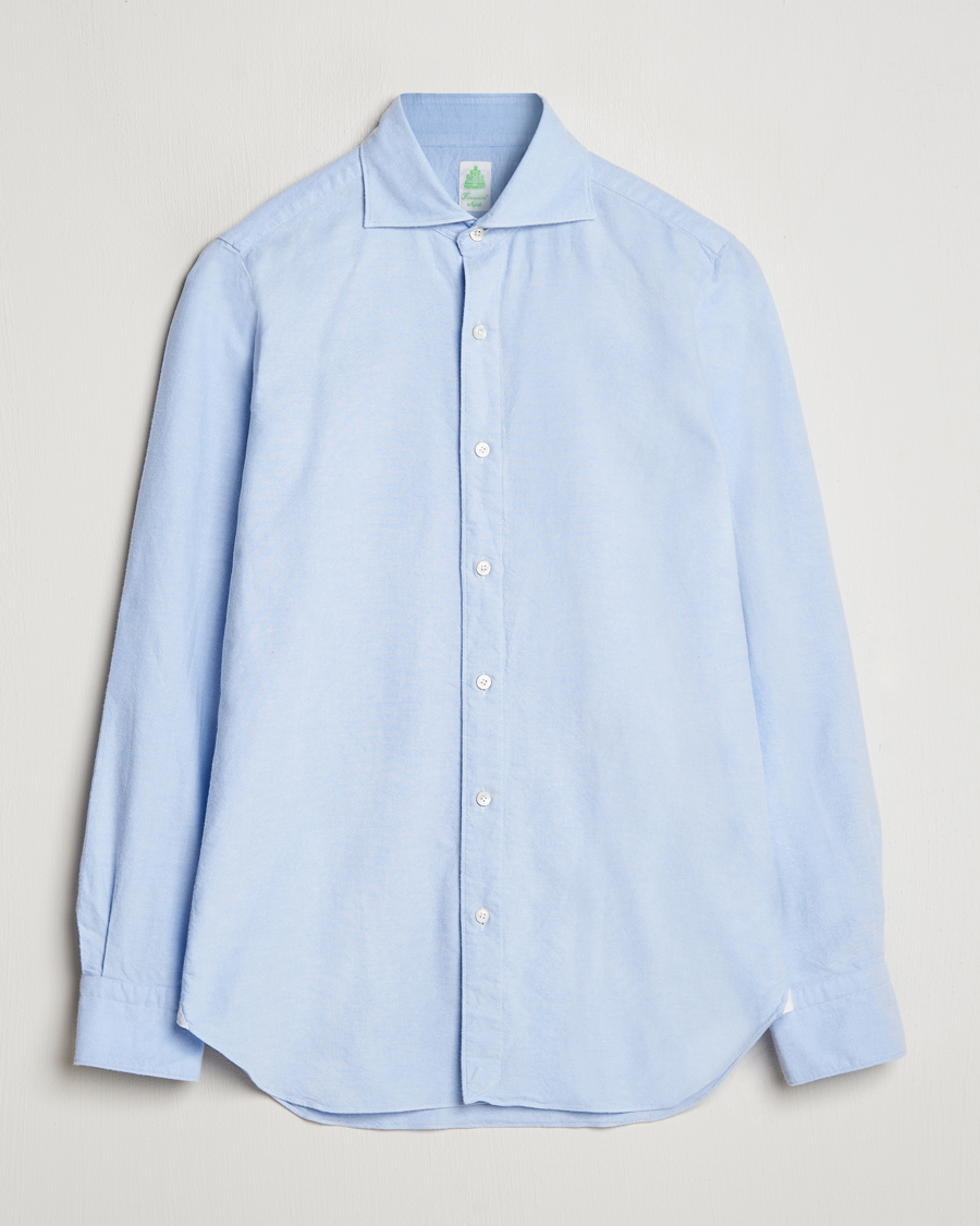Herr | Skjortor | Finamore Napoli | Gaeta Brushed Oxford Shirt Light Blue