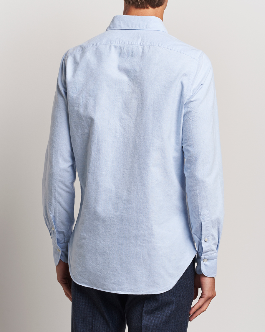 Herr | Skjortor | Finamore Napoli | Gaeta Brushed Oxford Shirt Light Blue