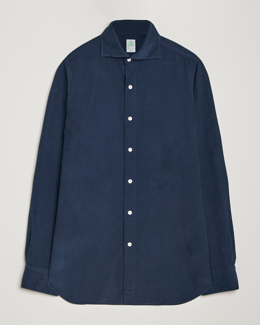 Herr | Skjortor | Finamore Napoli | Gaeta Corduroy Shirt Navy