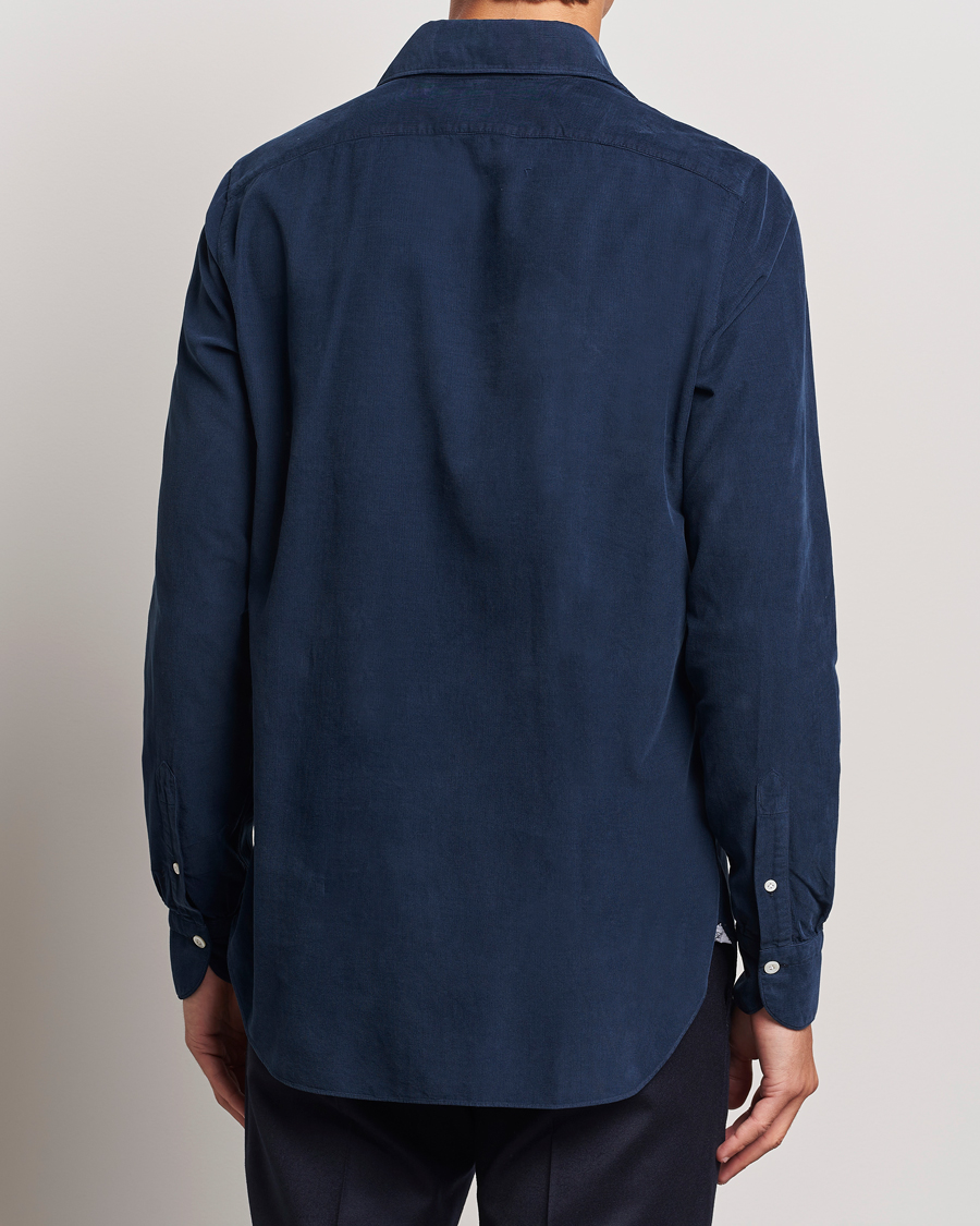 Herr | Skjortor | Finamore Napoli | Gaeta Corduroy Shirt Navy