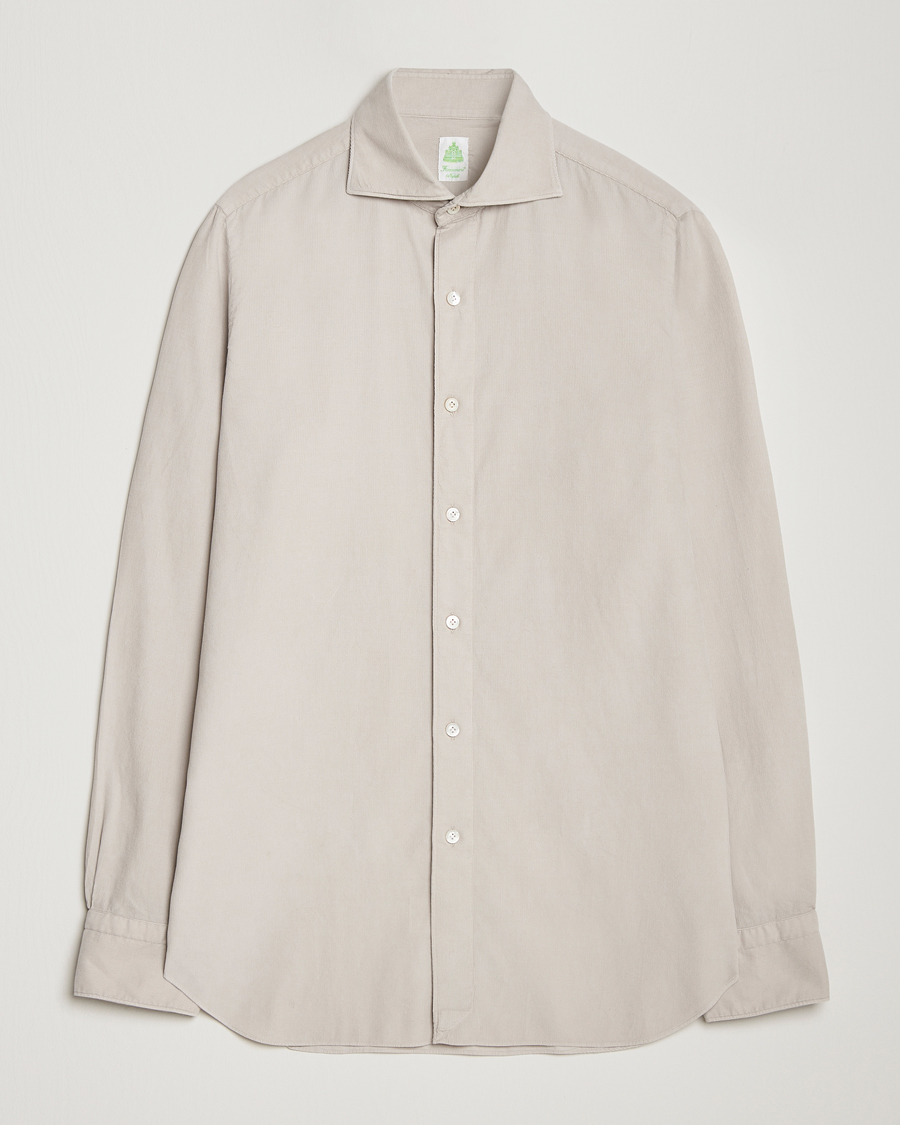 Herr | Skjortor | Finamore Napoli | Gaeta Corduroy Shirt Light Beige